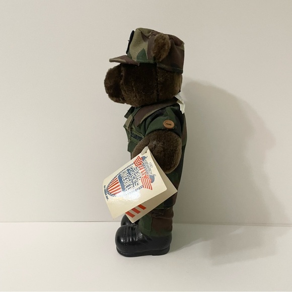 Vintage 1989 US  Bear Forces of America Plush Air Force Bear 11" Dark Brown Camo - Picture 8 of 16